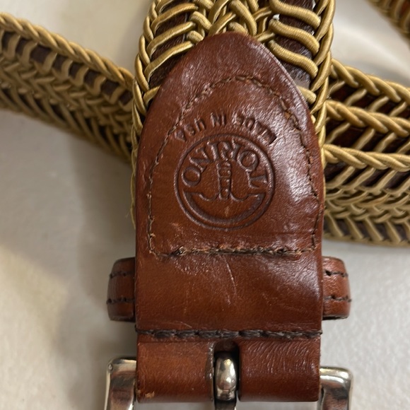 Torino Woven Rayon over leather Belt. Size 34 - Picture 3 of 4
